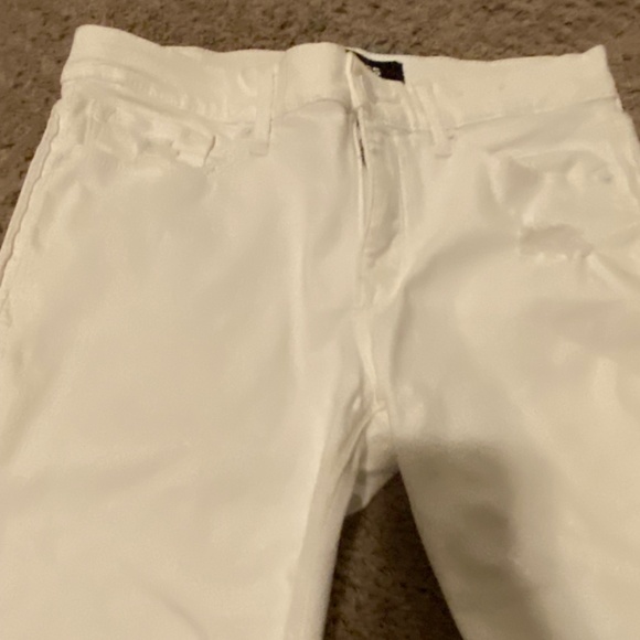 Express White Ripped Stretch Mid Rise Ankle Legging Jeans - Picture 4 of 6